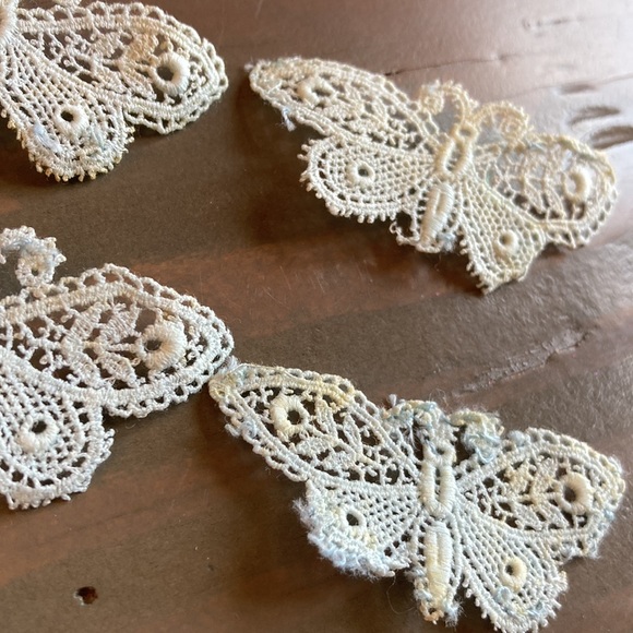 7 Gorgeous European butterfly eyelash trim baby blue appliqués. - Picture 6 of 7